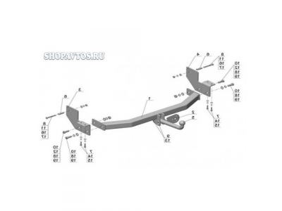 Фаркоп на Isuzu D-Max пикап 2007-2012гг. от AvtoS Фаркоп на Isuzu D-Max пикап 2007-2012гг.